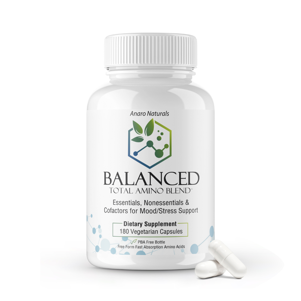 BALANCED Total Amino Blend is a unique combination of free form pharmaceutical grade amino acids... blended with the cofactors necessary to balance mood, relieve mild anxiety and support your body’s innate ability to heal itself.